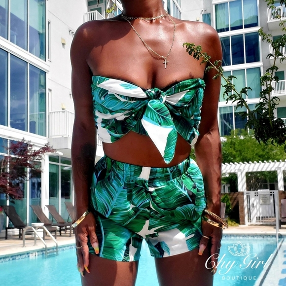 Chy Girl Boutique Pants - Front Tie Top + Shorts